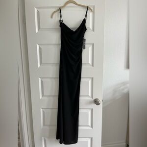 Lulu’s black cowl neck mermaid maxi dress size XS